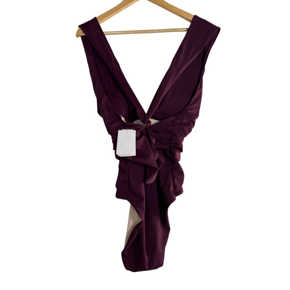 Chelsea28 Convertible 4-Way One Piece Swimsuit Bathing Suit Burgundy Nwt L — image 7 of 8